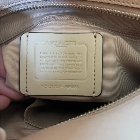 Coach City Tote C1757-F59855 Taupe & Yellow Tote Bag w Matching Wristlet - Picture 12 of 14